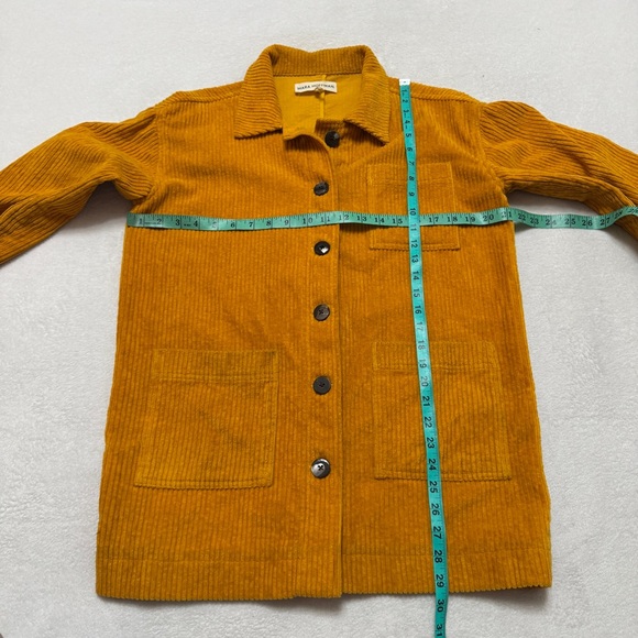 Mara Hoffman S Small Sally Corduroy Oversized Jacket Chore Work in Mustard Gold - Picture 8 of 8
